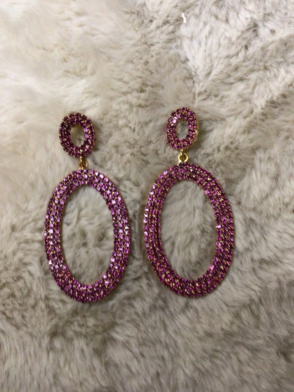 Pink Rhinestones Earrings